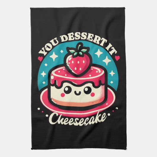 Je verdient het - Cheesecake Kawaii Theedoek (Verticaal)