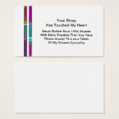 Je verhaal raakt mijn hart - Sympathy Card Visitekaartje (Voorkant /achterkant)
