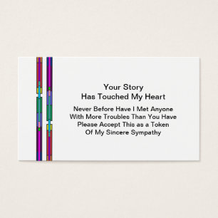 Je verhaal raakt mijn hart - Sympathy Card Visitekaartje