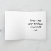 JE VERJAARDAG VERGETEN, ZO'N HEKS KAART (Binnen)