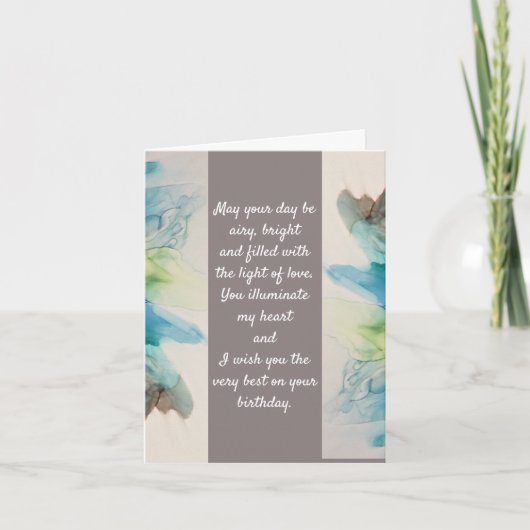 "Je verlicht mijn hart". Birthday Note Card Notitiekaartje (Voorkant)