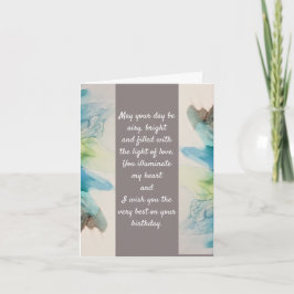 "Je verlicht mijn hart". Birthday Note Card Notitiekaartje