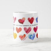 Je verlicht mijn hart in elke kleur grote koffiekop (Voorkant)