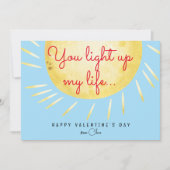 Je verlicht mijn leven grappige Valentijnsdag Feestdagenkaart (Voorkant)