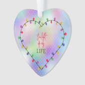 Je verlicht mijn leven Kerstmis verlicht hart Ornament (voorkant)