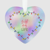 Je verlicht mijn leven Kerstmis verlicht hart Ornament (voorkant)