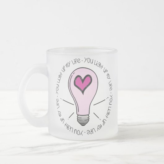 Je verlicht mijn leven matglas koffiemok (Links)