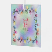 Je verlicht mijn leven met kerstverlichting glas ornament (Voorkant links)