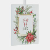 Je verlicht mijn leven Poinsettia Lijst Glas Ornament (Voorkant Rechts)