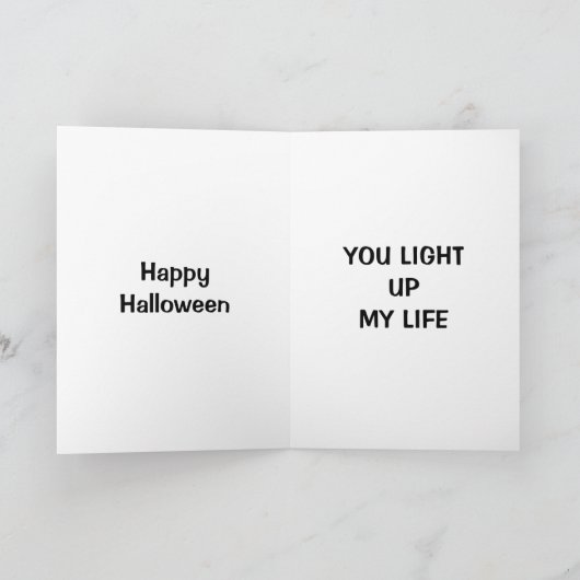 JE VERLICHT MIJN LEVENSGELUKKIGE HALLOWEEN KAART (Binnen)