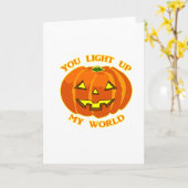 Je verlicht mijn wereld Halloween pompoen Kaart (Gele Bloem)