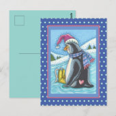 JE VERMIST, LANG HARTPENGUIN WIT-HOLIDAY BRIEFKAART (Voorkant / Achterkant)