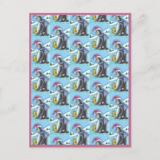 JE VERMIST, LANG HARTPENGUIN WIT-HOLIDAY BRIEFKAART (Voorkant)