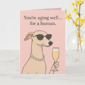 Je veroudert goed... Voor een grappige hond Kaart (Gele Bloem)