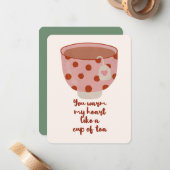 Je verwarmt mijn hart als een kopje thee notitiekaartje (Voorkant / Achterkant in situ)