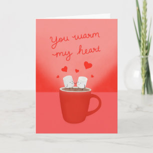 "Je verwarmt mijn hart" Marshmallow kaart