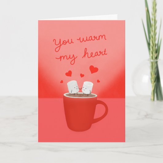 "Je verwarmt mijn hart" Marshmallow kaart (Voorkant)