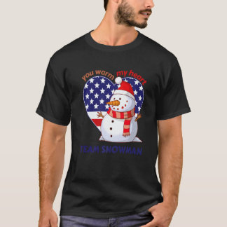 Je Verwarmt Mijn Hart Team Sneeuwman Hart Vormig V T-shirt