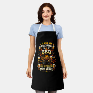 Je Veux Bien M'Occuper Du BBQ Homme Humour Schort