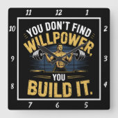 Je vindt geen wilskracht om het te bouwen vierkante klok (Voorkant)