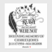 Je vleugels waren klaar In Loving Memory van Sticker (Vel)