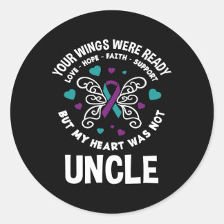 Je vleugels waren klaar, oom van een engel zelfmoo ronde sticker