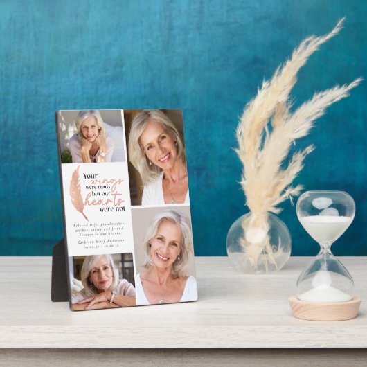 Je vleugels waren klaar Roze gouden condoleance fo Fotoplaat (Zijkant)