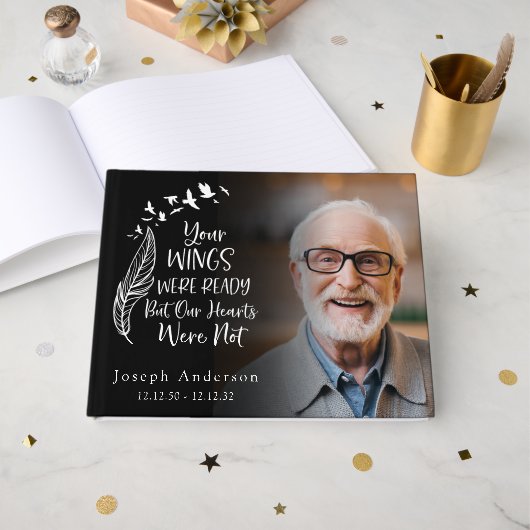 Je vleugels waren klaar voor de begrafenis van de  gastenboek (Voorkant open)