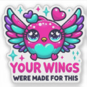 Je vleugels zijn gemaakt voor deze kolibrie Sticke Sticker (Voorkant)