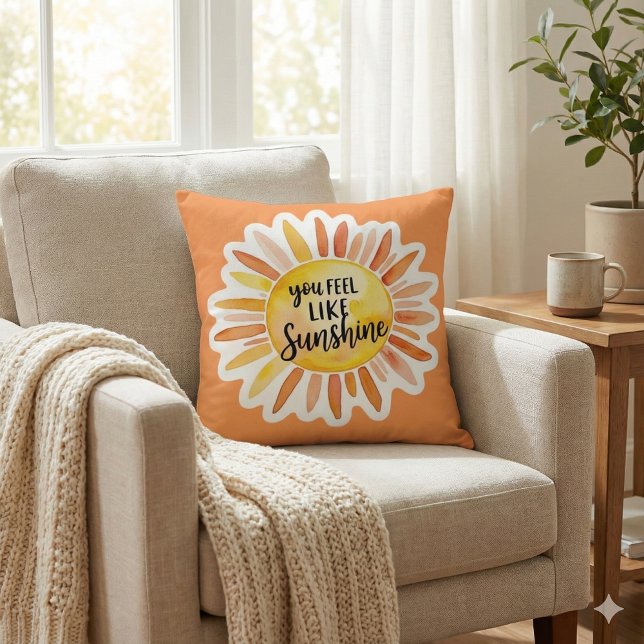 Je voelt je als een zonnig Sierkussen (Empower someone special with this, "You feel like sunshine" pillow! )