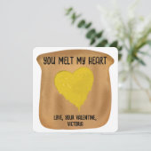 Je voelt mijn hart Funny Butter Valentijnsdag Feestdagenkaart (Staand voorkant)