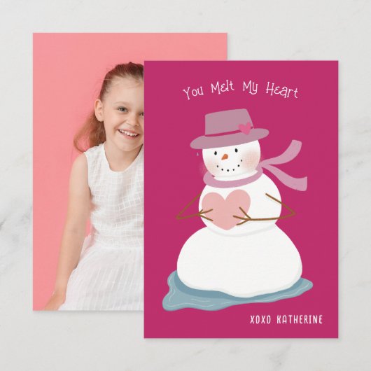 Je voelt mijn hartstochtelijke Snowman Classroom V Kaart (Voorkant / Achterkant)