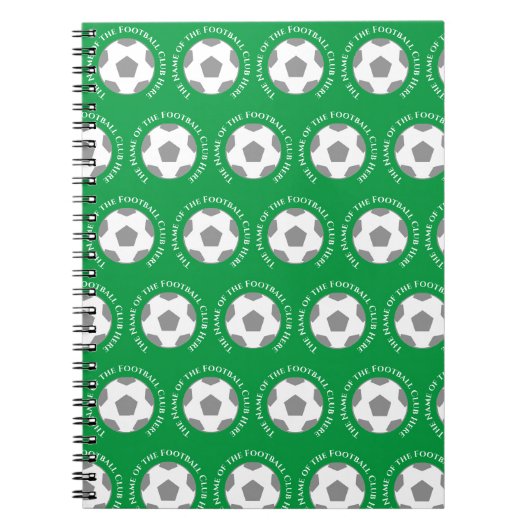 Je voetbalteam in het groen notitieboek (Voorkant)