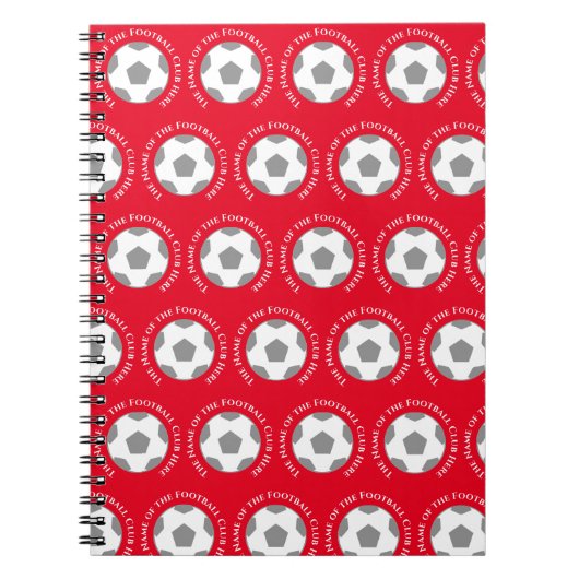 Je voetbalteam in het rood notitieboek (Voorkant)