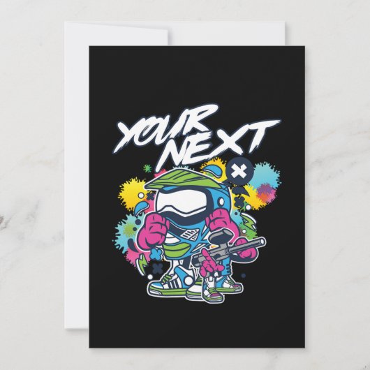 Je volgende paintballspeler Paintball Game Marker Kaart (Voorkant)