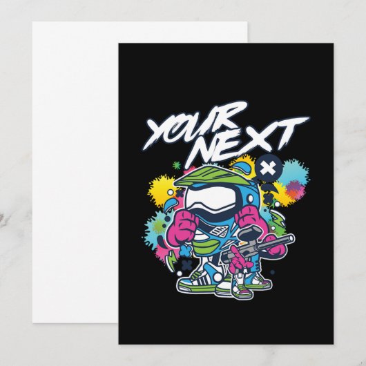 Je volgende paintballspeler Paintball Game Marker Kaart (Voorkant / Achterkant)