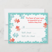 Je voltooit me puzzel Wedding RSVP Kaarten Kaartje (Voorkant)