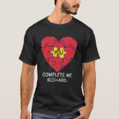 Je voltooit me puzzelstukjes hart Valentijnsdag T-shirt (Voorkant)