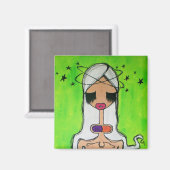 "Je vraagt je nu af" Square Magnet (Voorkant / Achterkant)