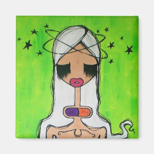 "Je vraagt je nu af" Square Magnet (Voorkant)