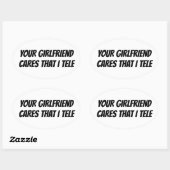 Je Vriendin geeft om dat ik tele - ovale sticker (Vel)