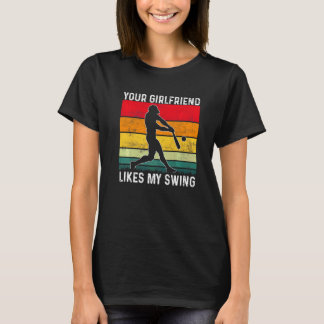 Je Vriendin Houdt Van Mijn Slag Softbal Voor Manne T-shirt