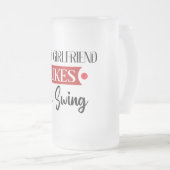 JE VRIENDIN LIKT MIJN SCHAKELING. MATGLAS BIERPUL (Voorkant rechts)