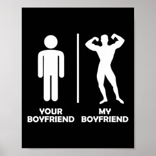 Je vriendje vs mijn grappige bodybuilding sportsch poster
