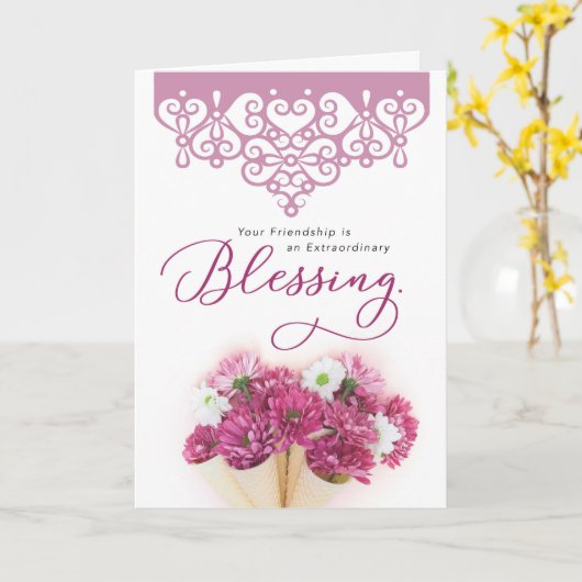 Je vriendschap is een buitengewone zegening kaart (Gele Bloem)