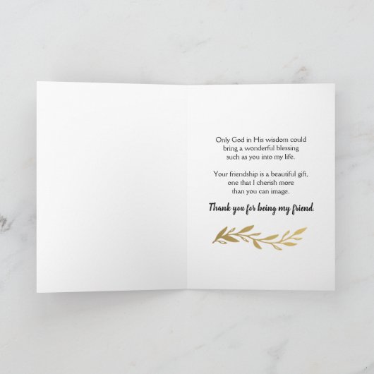 Je vriendschap is een zegen van God Kaart (Binnen)