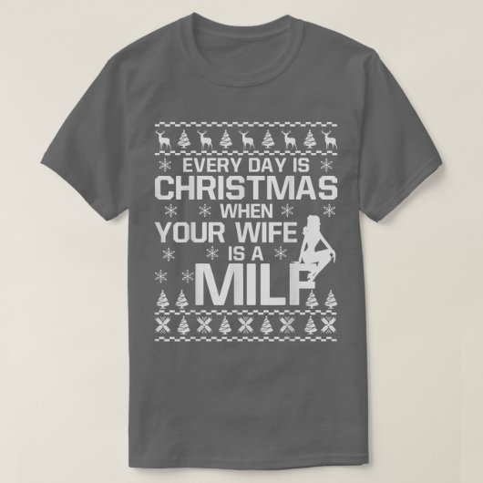 Je vrouw is een milde, lelijke kerstcadeautjes met t-shirt (Design voorkant)