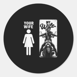 Je vrouw is eenvoudig Mijn vrouw Biker vrouw Valen Ronde Sticker