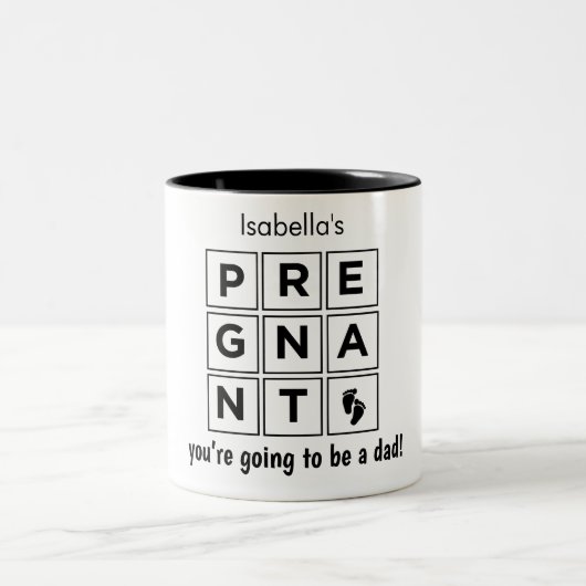 Je vrouw is zwanger tweekleurige koffiemok (Center)