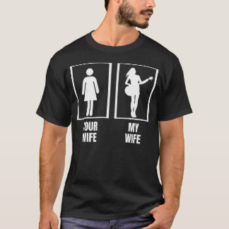 Je Vrouw Mijn Vrouw Basgitaar Echtgenoot Grappige T-shirt